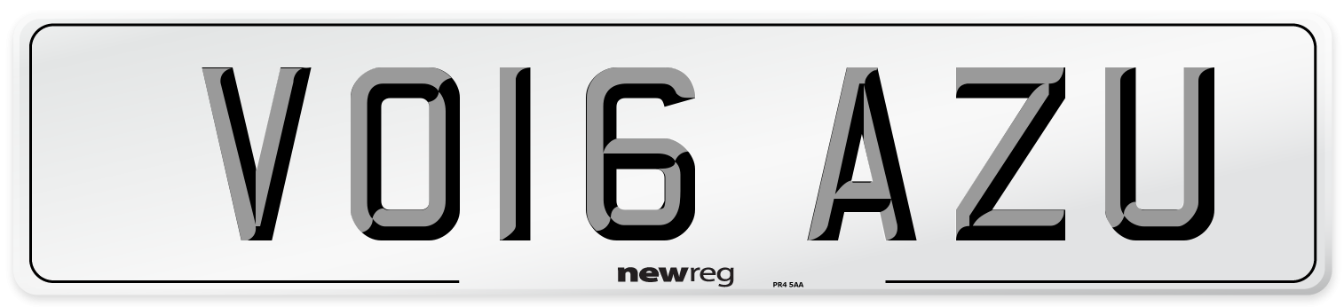 VO16 AZU Number Plate from New Reg